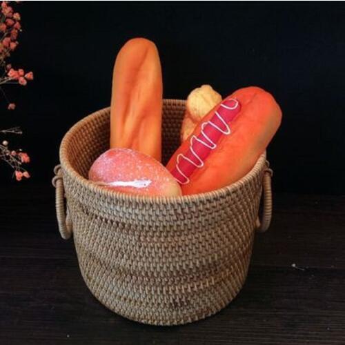 Storage Box Hand-Woven Storage Basket Storage Box Desktop Storage Box Fruit Candy Basket Laundry Basket