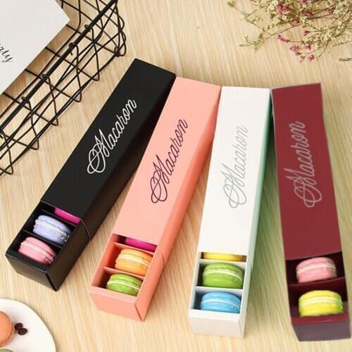 1Pc Macaron Packing Box Beautifully Packaged Wedding Party Cake Storage Biscuit Paper Box Cake Decoration Baking Accessories