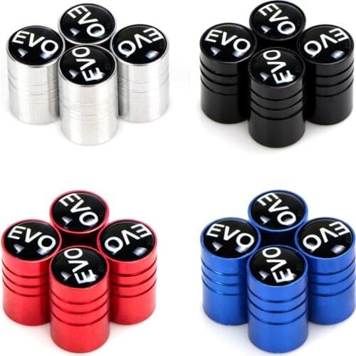 4pcs Aluminum Tire Valve Stem Caps Car Tyre Valve Covers for Mitsubishi EVO Car-styling Parts Accessories