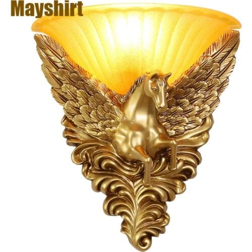 Resin Horse Wall Lamp Nordic Modern Led Wall Lights Bedroom Bathroom Mirror Lights Wall Sconce Lighting Fixtures Vanity Light