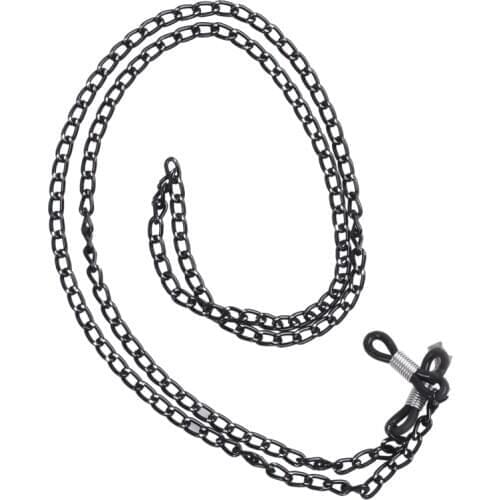 Fashion Black Metal Sunglasses Eyeglass Chain Adjustable Ends Glasses Holder Retainer