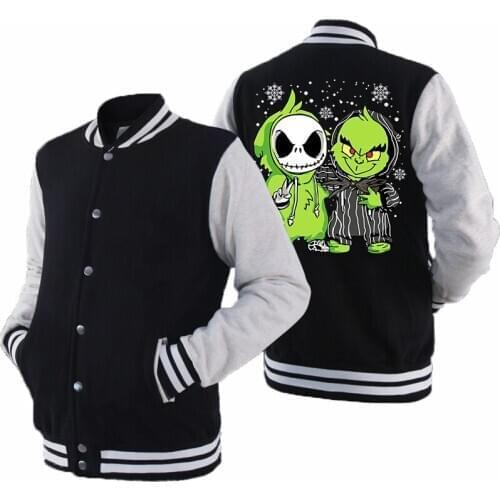 Mens Slim Fit College Varsity Jacket Cartoon Two Boys Sport Brand Stylish Veste Homme Baseball Jacket Fashion Design Dropship