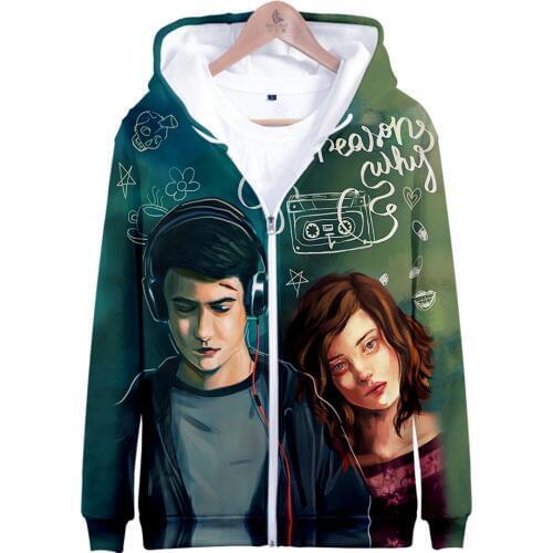 13 Reasons Why3D Print New Joker Sweatshirts Men Brand Hoodies Zipper Hoodie hip hop Male Casual Tracksuits harajuku