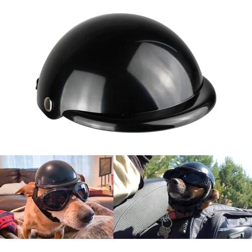 Enjoying Pet Helmet Motorcycle Dog Helmet Doggie Helmet for Bike Cat Hat Riding Puppy Helmet, Black