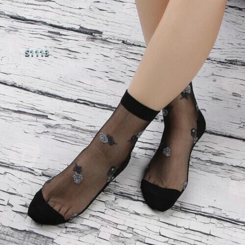 Women Spring Summer Sexy Glitter Mesh Fishnet Socks Female Shiny Soft Breathable Heap Socks Elastic Hosiery 1pair=2pcs 1113