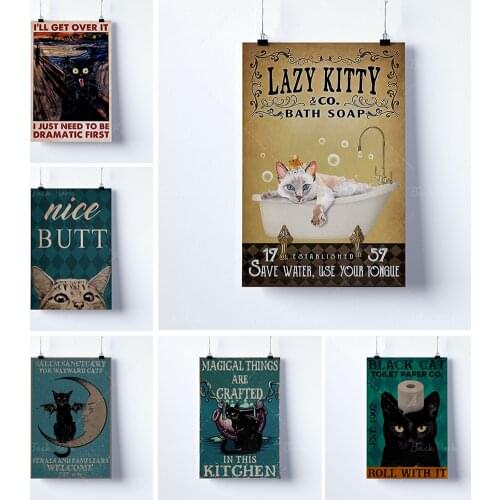 Black Cat Poster, I'll Get Over It I Just Need To Be Dramatic First, Funny Cat Art Print, Gift For Cat Lover, Cat Wall Art