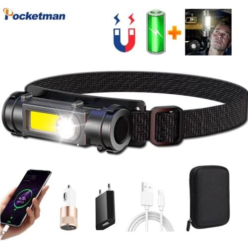 POCKETMAN 30000LM COB+LED Headlamp Portable Magnetic Work Light Head Light Built-in Battery Headlight Waterproof Head Torch