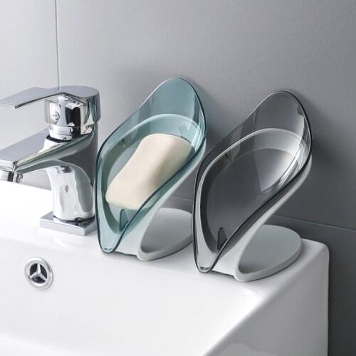 Leaf Shape Soap Dish Standing Drain Rack Bathroom Quick Drain Punch-Free Soap Holder Creative Soap Storage Racks Soap Container