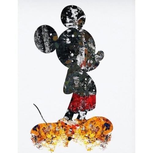 Full Diamond Painting Cross Stitch Rhinestones Mosaic Cartoon Mickey Mouse Diamond Crystal Decorative Painting Round Embroidery
