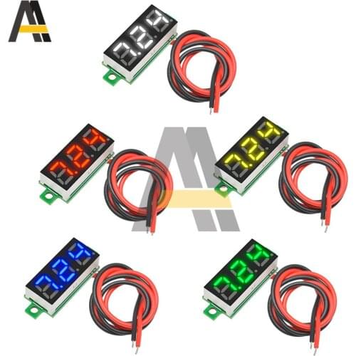 DC 2.5-30V 0.28 inch Mini LED Digital Voltmeter Voltage Meter Panel 2 Wire Car Motocycle Electric Volt Tester 5V 12V 24V