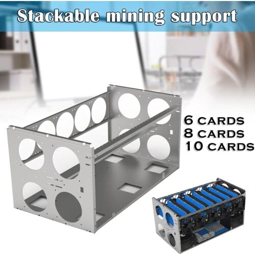 Stackable Open Mining Rig Frame ETH/ETC/ZEC Virtual curreny Accessories Tools for 6/8/10 GPU Crypto Coin Bitcoin Rack Only Case