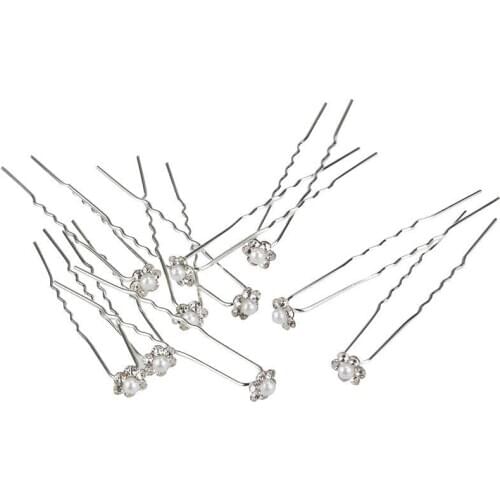 Bridal Jewelry Headdress U-shaped Pin Pearl Pearl Diamond Womens Hairpin Hair Accessories Hair Buns Wedding Hair Accessories