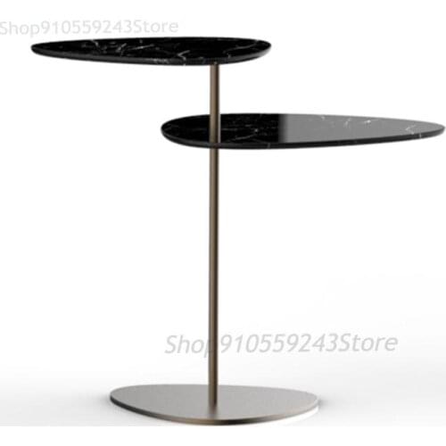 Light Luxury Round Side Table Modern Minimalist Marble Sofa Side Table Creative Living Room Round Metal Corner Table Combination