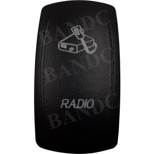 Cover Cap Only! RADIO Pattern Laser Etched Rocker Switch Backlit Cover Cap for Boat Truck ARB Caravan Switch,Car Accessories