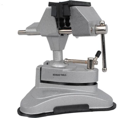Universal Light Bench Vise Aluminum Alloy Mini Table Vise 360 Degree Rotation Suction Cup Bench Clamp for DIY Craft Mold
