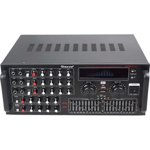 KTV Bluetooth power amplifier, home theater power amplifier, karaoke card plug-in U disk power amplifier 600W+600W