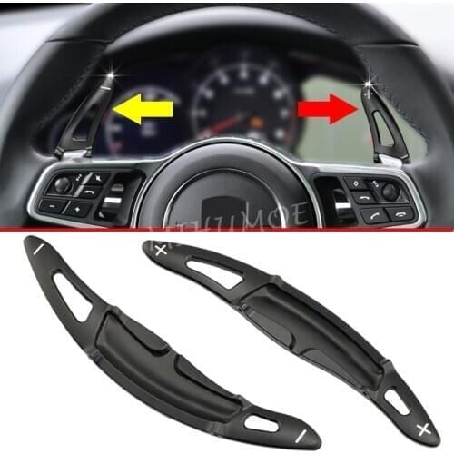 Steering Wheel Shift Paddle Extension For Porsche Cayenne Macan Panamera 718 Boxster Cayman 911 Black