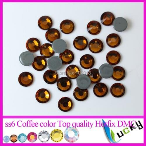 Top quality SS6 1440pcs Coffee color Crystal DMC HotFix FlatBack Rhinestones strass,DIY iron heat glass Most similar to SW 2038