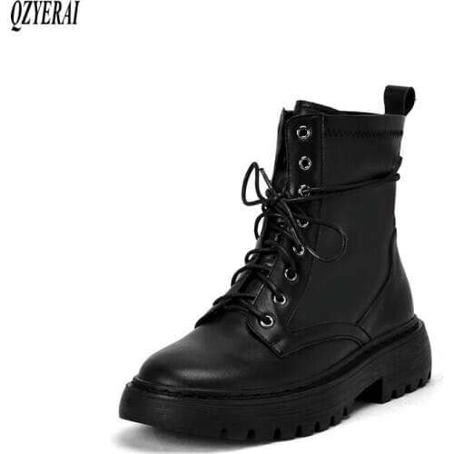 Women boots Genuine leather Female boots pearl black white High heels Autumn winter fashion Womens shoes Size 34-41