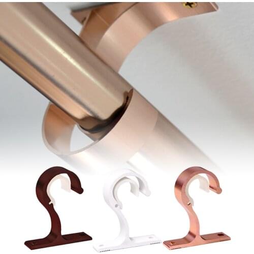 1 PCS Curtain Rod Aluminium Alloy Thick Single Bracket Top Mounting Bracket(Rose Gold)