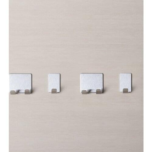 1Pc Stainless Steel Towel Holder Storage Racks Hanging Hooks Seamless Adhesive Hooks Wall Hanger Kitchen Bathroom Supplies