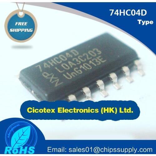 10pcs/lot 74HC04D SOP-14 IC INVERTER 6CH 6-INP 14SOIC 74HC04