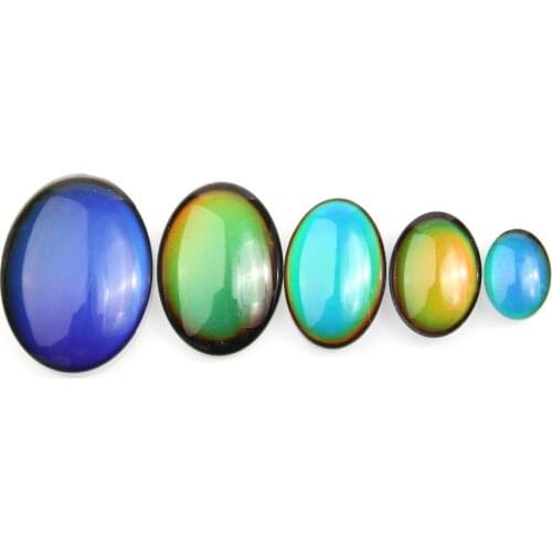 10pcs/bag Cabochon Color Change by Temperature 8x10 13X18 18X25 20X30 25X35 30X40mm Oval Shape for Making Jewelry DIY