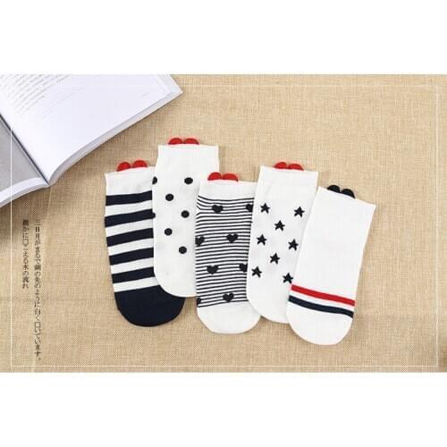 100paits/lot sweet style female Kawaii Cute Socks Women Red Heart Pattern Soft Breathable Cotton short Socks mixed colors