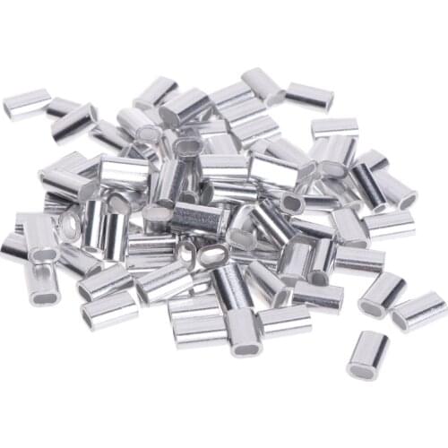 100 Pcs Fishing Double Tube Copper Line Sleeves Connector Crimp 0.8/1/1.2/1.5mm U2JB