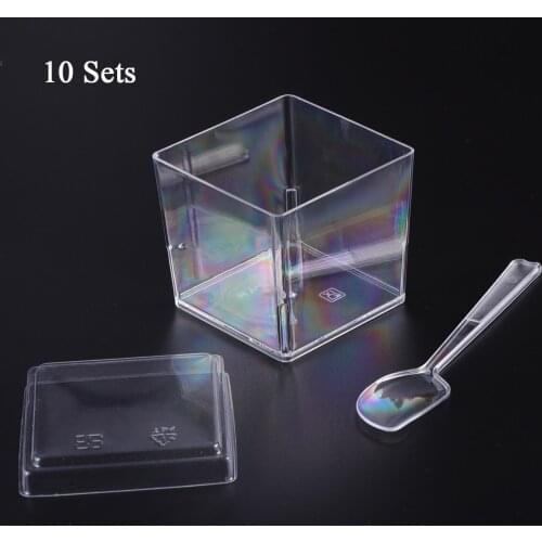 120ML 150ML Mini Dessert Cups With Lids And Spoon Appetizer Bowl Spoons Glasses Parfait Tumblers For Cake Shop Restaurant Bar