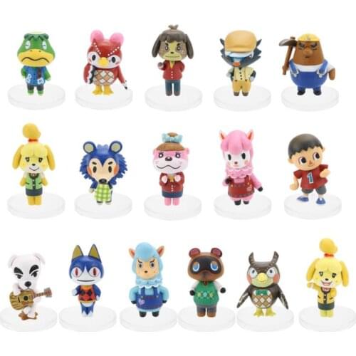 16pcs/set Animal Crossing New Horizons Animation model cake furnishing articles for Christmas toys