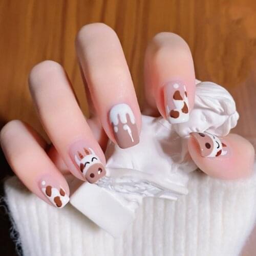 24 Pcs/Box Fake Nails Matte Acryl Nagel Tips Fashion Stiletto False Nails Pointed Sharp Artificial False Nails for Christmas