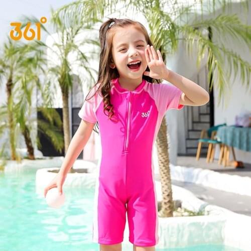 361 One Piece Short Sleeve Swimsuit For Kids Fashion Pink Designer Kids Swimwear For Girls Boys Blue Bathing Suit
