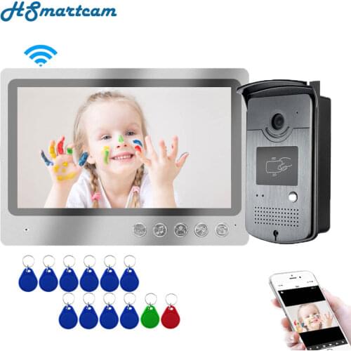 7 inch Touch Screen Color Video Door Phone Intercom Entry System 1 Monitor+1 RFID Access LED Camera + Electric Control Door Lock