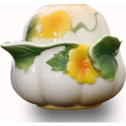 Enamel Porcelain Quik Cup Portable Ceramic Pot Mug Chinese Kung Fu Drinkware Travel Tea Set 1 POT + 1 CUP