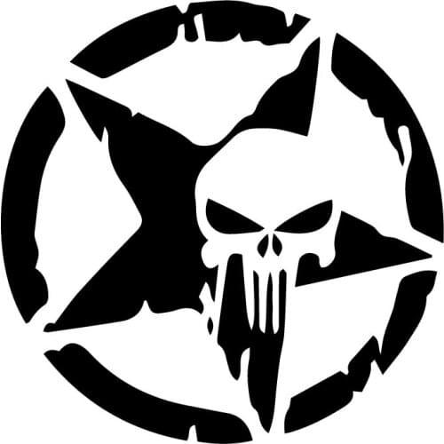 Hot Personalized Pentagram and Skull Car Stickers Waterproof Trunk Bumper Window Windshield KK 12*12cm