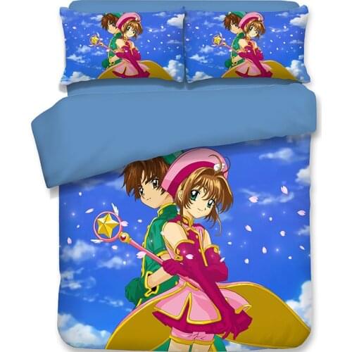 3D Anime Cardcaptor Sakura Print Bedding Set Duvet Covers Pillowcases NEW Comforter Bedding Sets Bedclothes Bed Linen 08