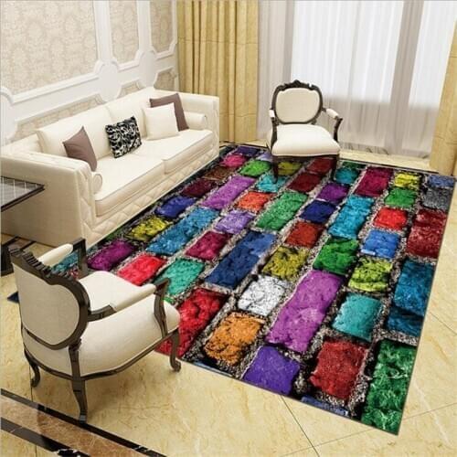 Multicolor Wall Carpet Mat for Living Room Doormat Flannel Print Bedroom Non-slip Floor Rug 03