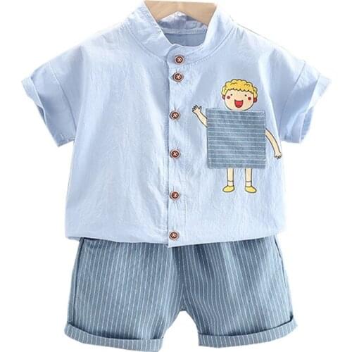 New Summer Baby Girl Clothes Children Boys Cotton Shirt Shorts 2Pcs/Sets Toddler Fashion Costume Infant Outfits Kids Tracksuits