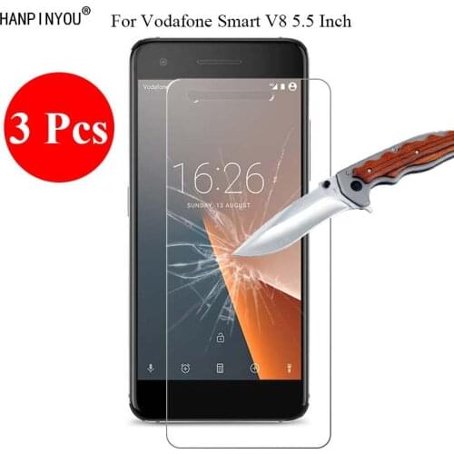 3 Pcs/Lot New 9H 2.5D Tempered Glass Screen Protector For Vodafone Smart V8 5.5" Protective Film + Clean Tools