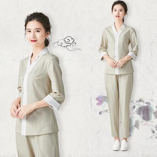 Health Club Workwear WomenS Teahouse Waitress Clothes Foot Bath Beauty Salon Spa Uniform Beautiful Uniform Beautician AS253