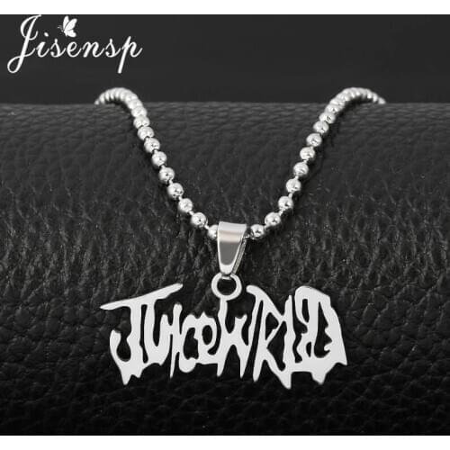 Vintage Gothic Style Letter Juice WRLD Necklace Stainless Steel Pendant Beads Chain Necklaces Gifts Hip Hop Jewelry for Fans