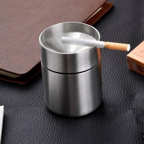 Stainless Steel Car Ashtray Smokeless Auto Cigarette Ashtray Ash Holder