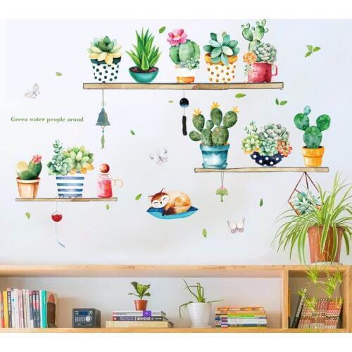 Nordic Style 71*99cm Cactus Posters and Prints Wall Sticker Flower Pictures Paintings for Living Room Bedroom Home Decoration Wa