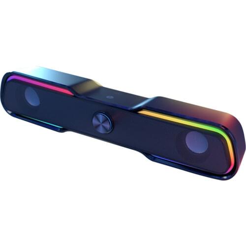 USB Wired Speaker SoundBar LED Light Stereo Bass Subwoofer Audio AUX Speaker Surround Sound Bar Box for Computer TV PC Laptop