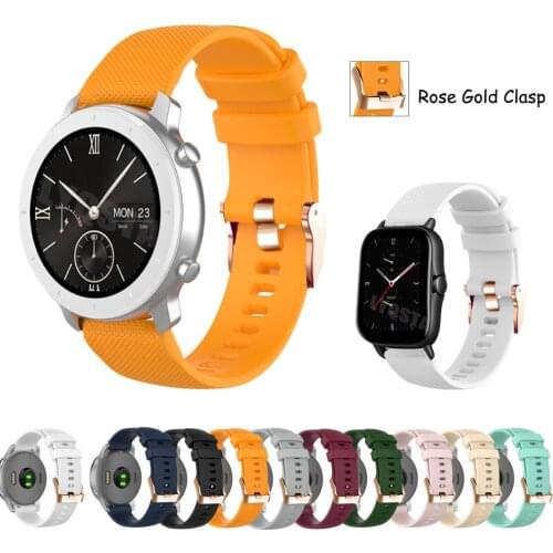 20mm Silicone Watchband For Xiaomi Huami Amazfit GTS 2/2e/GTS2 Mini/GTR42mm BIP U BIP S Bracelet Wrist Watch Amazfit GTS2 Correa