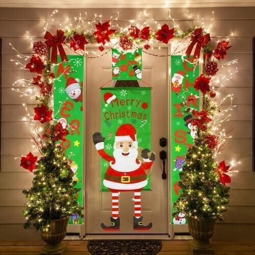 Christmas Decorations for Home Porch Sign Decorative Door Banner Hanging Merry Christmas Xmas Ornaments Navidad 2020 Natal 2021