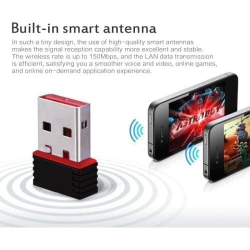 USB Wireless Mini Wifi Adapter 802.11N 150Mbps USB2.0 Receiver Dongle Wireless Network Card Suitable For Desktop Laptop Adapter
