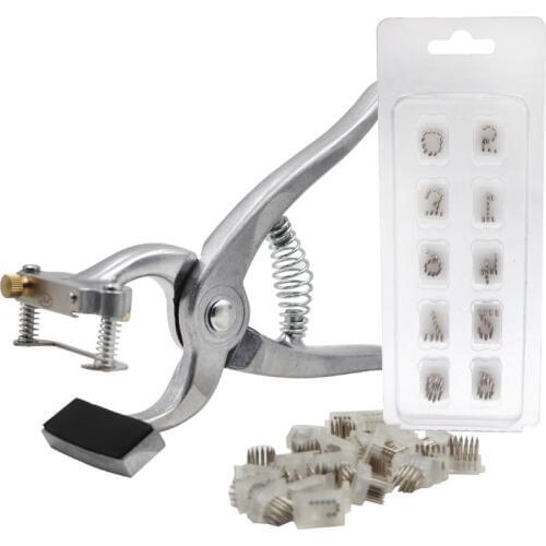 Pig Sheep Tattoo Ear Tag Pliers Livestock Management Tools Animal Tattoo Kit With A-Z for Pig Sheep Dog Use (5 digits) 5/16