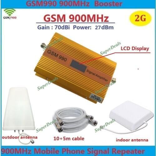 70db GSM Mobile Phone Siganl Booster GSM900 Repeater 2g Cellular Signal Amplifier With Log periodic antenna Wall-mounted antenna